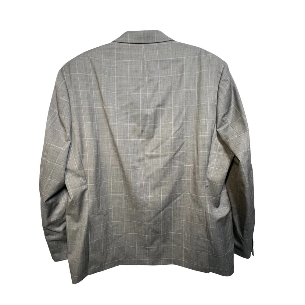 Collection by Michael Strahan Mens Wool Blend Windowpane Plaid Blazer Brown